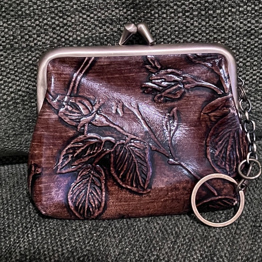 Patricia Nash Brown Leather Embossed Clutch